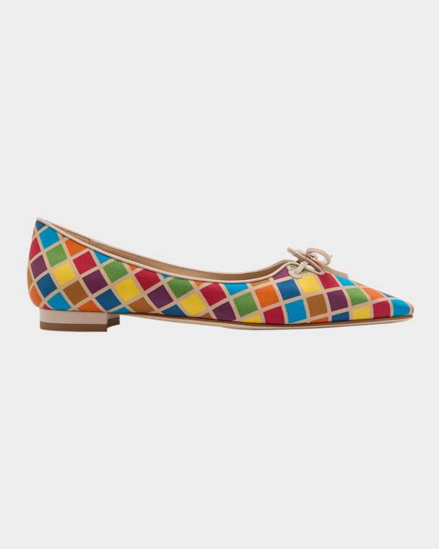 Esmaa Multicolored Lace-Up Ballerina Flats